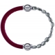 Apollon - Collection MiX Femme - cuir italien rouge - diamètre 5mm - longueur 9,25cm + hématite - diamètre 6mm - longueu…