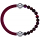 Apollon - Collection MiX Femme - cuir italien rouge - diamètre 5mm - longueur 9,25cm + agate rouge, bronzite, pierre de …