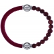 Apollon - Collection MiX Femme - cuir italien rouge - diamètre 5mm - longueur 9,25cm + pierre de soleil - diamètre 6mm -…