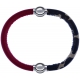 Apollon - Collection MiX Femme - cuir italien rouge - diamètre 5mm - longueur 9,25cm + cuir italien impression militaire…