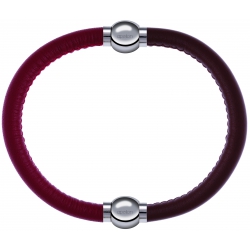 Apollon - Collection MiX Femme - cuir italien rouge - diamètre 5mm - longueur 9,25cm + cuir italien marron - diamètre 5m…