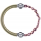 Apollon - Collection MiX Femme - cuir italien doré - diamètre 5mm - longueur 9,25cm + hématite rosé - diamètre 6mm - lon…