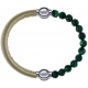 Apollon - Collection MiX Femme - cuir italien doré - diamètre 5mm - longueur 9,25cm + malachite - diamètre 6mm - longueu…