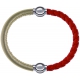 Apollon - Collection MiX Femme - cuir italien doré - diamètre 5mm - longueur 9,25cm + cuir tressé italien orange - diamè…