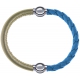 Apollon - Collection MiX Femme - cuir italien doré - diamètre 5mm - longueur 9,25cm + cuir tressé italien bleu clair - d…