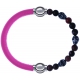 Apollon - Collection MiX Femme - cuir italien rose - diamètre 5mm - longueur 9,25cm + rhodonite - composants acier - lon…