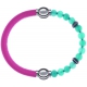 Apollon - Collection MiX Femme - cuir italien rose - diamètre 5mm - longueur 9,25cm + jade verte - composants acier - lo…