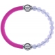Apollon - Collection MiX Femme - cuir italien rose - diamètre 5mm - longueur 9,25cm + pierre de lune - diamètre 6mm - lo…