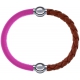 Apollon - Collection MiX Femme - cuir italien rose - diamètre 5mm - longueur 9,25cm + cuir tressé italien marron - diamè…