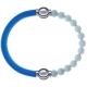 Apollon - Collection MiX Femme - cuir italien turquoise - diamètre 5mm - longueur 9,25cm + agate blanche - diamètre 6mm …