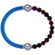 Apollon - Collection MiX Femme - cuir italien turquoise - diamètre 5mm - longueur 9,25cm + agate rouge, bronzite, pierre…