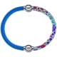 Apollon - Collection MiX Femme - cuir italien turquoise - diamètre 5mm - longueur 9,25cm + cuir italien impression fleur…
