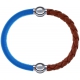 Apollon - Collection MiX Femme - cuir italien turquoise - diamètre 5mm - longueur 9,25cm + cuir tressé italien marron - …