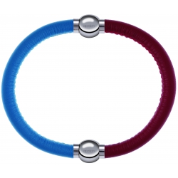 Apollon - Collection MiX Femme - cuir italien turquoise - diamètre 5mm - longueur 9,25cm + cuir italien rouge - diamètre…