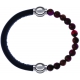 Apollon - Collection MiX Femme - cuir italien noir - diamètre 5mm - longueur 9,25cm + agate rouge, bronzite, pierre de s…