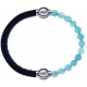 Apollon - Collection MiX Femme - cuir italien noir - diamètre 5mm - longueur 9,25cm + jade bleue - diamètre 6mm - longue…