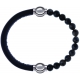 Apollon - Collection MiX Femme - cuir italien noir - diamètre 5mm - longueur 9,25cm + labradorite - diamètre 6mm - longu…