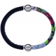 Apollon - Collection MiX Femme - cuir italien noir - diamètre 5mm - longueur 9,25cm + cuir italien impression fleurs mul…