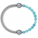 Apollon - Collection MiX Femme - cuir italien blanc - diamètre 5mm - longueur 9,25cm + jade bleue - diamètre 6mm - longu…