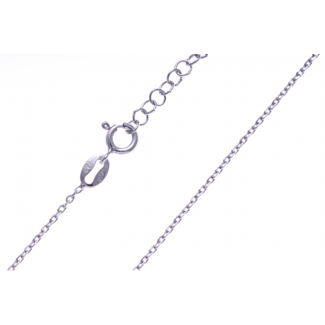 Chaîne argent rhodié 2,7g - maille forçat - 45+5cm