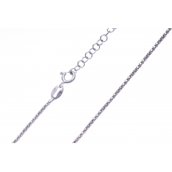 Chaîne argent rhodié 3,3g - maille coréenne - 45+5cm