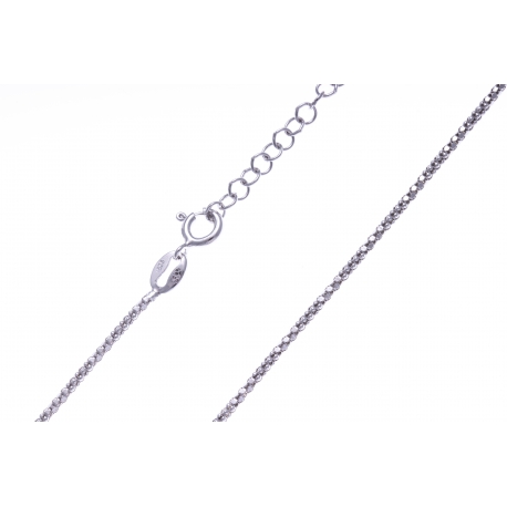 Chaîne argent rhodié 3,3g - maille coréenne - 45+5cm