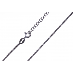Chaîne argent noir 3,3g - maille coréenne - 45+5cm