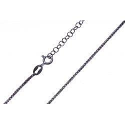 Chaîne argent noir 3,3g - maille coréenne - 45+5cm