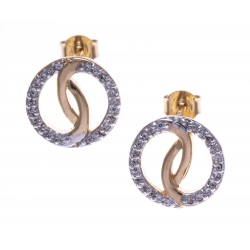 Boucles d'oreille plaqué or - zircons