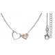 Collier argent rhodié 2,4g - 2 tons - rhodié et rosé -  curs - 17+3cm