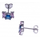 Boucles d'oreille argent rhodié 1,6g - zircons