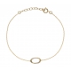 Bracelet plaqué or - ovale - zircons - 17+3cm