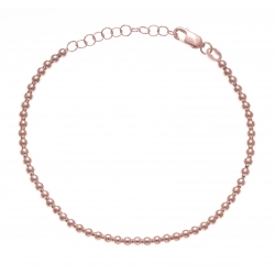 Bracelet argent rhodié rosé boules - 17+3cm
