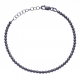 Bracelet argent rhodié 4,4g - ruthénium - boules - 17+3cm