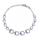 Bracelet argent rhodié 4,6g - carrés - 17+3cm