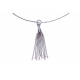 Chaîne cheville argent rhodié 2,6g - pampille - 22+3cm