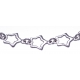 Braclet argent rhodié 3,6g - étoiles - 17+3cm