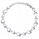 Braclet argent rhodié 4,1g - coeurs - 17+3cm