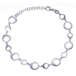 Braclet argent rhodié 4,5g - ronds - 17+3cm