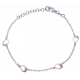 Bracelet argent rhodié 2,2g - 2 tons rhodié et rosé - coeurs - 17+3cm