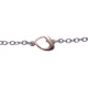 Bracelet argent rhodié 2,2g - 2 tons rhodié et rosé - coeurs - 17+3cm