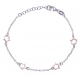 Bracelet argent rhodié 2,2g - 2 tons rhodié et rosé - étoiles - 17+3cm