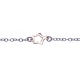 Bracelet argent rhodié 2,2g - 2 tons rhodié et rosé - étoiles - 17+3cm