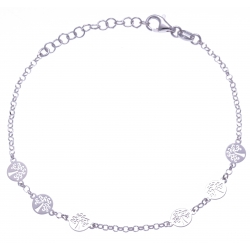 Bracelet argent rhodié 1,9g - 6 arbres de vies - 17+3cm