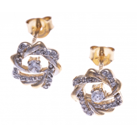 Boucles d'oreille plaqué or - zircons