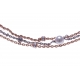 Bracelet argent rhodié 3,3g - 2 tons - rhodié et rosé - perles synthétiques - 17