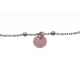 Bracelet argent rhodié 2,4g - 2 tons - rhodié et rosé - pampilles rondes - 17+3c