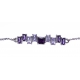 Bracelet argent rhodié 3,3g - zircons - 17+3cm