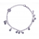 Bracelet argent rhodié 3,4g - 3 fils - pampilles - 17+3cm