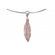 Chaine cheville argent rhodié 2,4g - 2 tons - rhodié et rosé - plume - 22+3cm